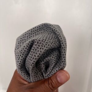 Custom pocket square Black Gray design Sz OS